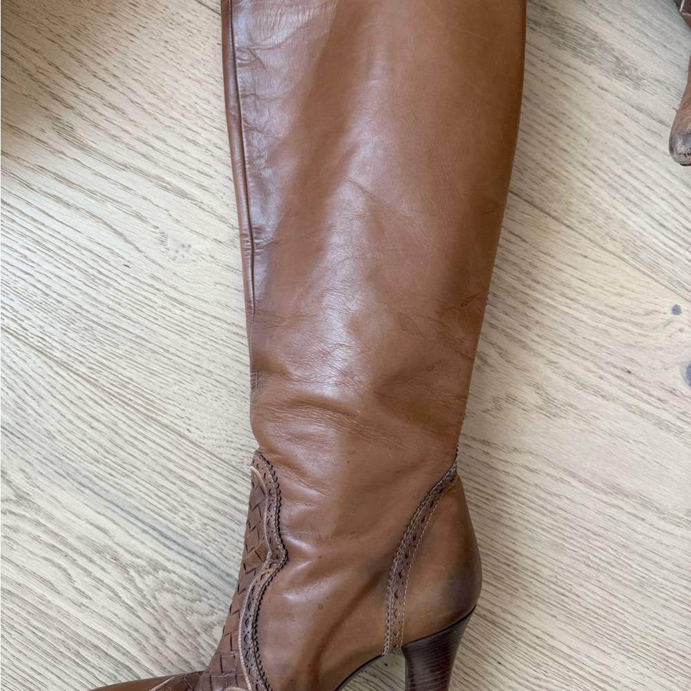 Bottega Veneta Brown Leather Tall Boots - Picture 3 of 6